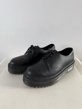 Dr. Martens Quad Mono Black Platform Lace-Up Oxfords Loafers Chunky Size 10